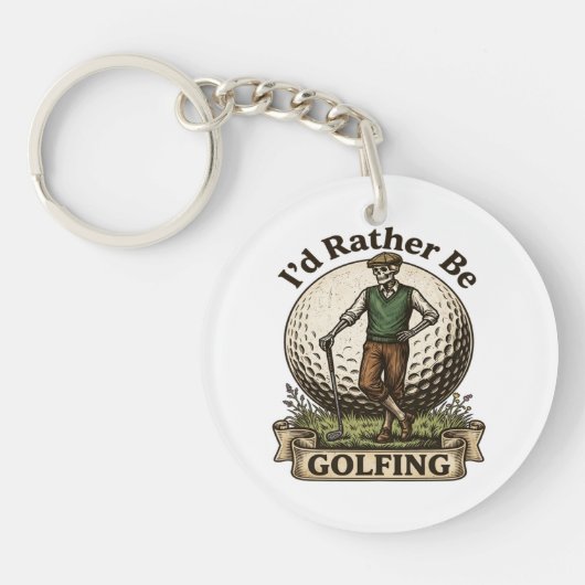Ik golf liever sleutelhanger (Voorkant)