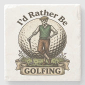 Ik golf liever stenen onderzetter (Voorkant)