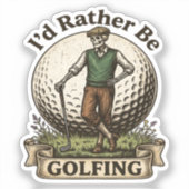 Ik golf liever sticker (Voorkant)