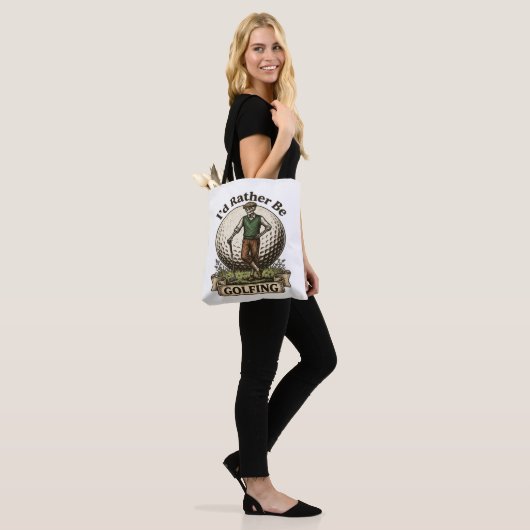 Ik golf liever tote bag (Op model)