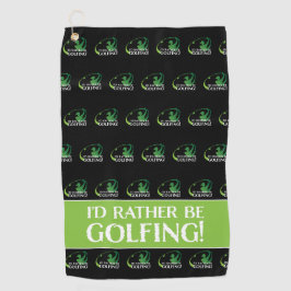 Ik Golfer Liever Golfen Moderne Sporten Zwart Golfhanddoek