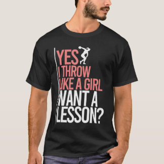 Ik gooi als een meisje Discuswerprack en veld disc T-shirt