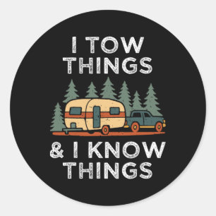 Ik gooi dingen en ik weet dingen grappige retro va ronde sticker
