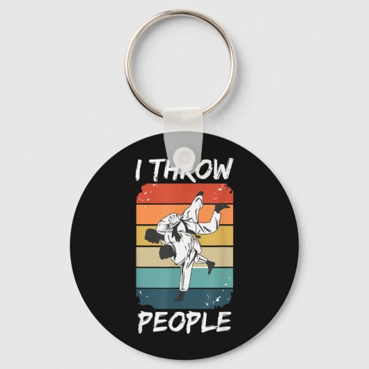 Ik gooi mensen Design voor een Jiu Jitsu Trainer Sleutelhanger (Voorkant)