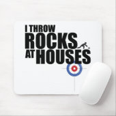 Ik gooi stenen naar huizen die krullen muismat (Met muis)