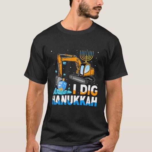 Ik graaf Chanoeka graafmachine constructie peuter T-shirt (Voorkant)