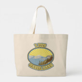 Ik graaf Crater Lake Geïllustreerd Reizen Motto Fu Grote Tote Bag (Achterkant)