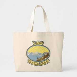 Ik graaf Crater Lake Geïllustreerd Reizen Motto Fu Grote Tote Bag