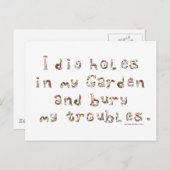 Ik graaf gaten in mijn tuin en begraaf mijn proble briefkaart (Voorkant / Achterkant)