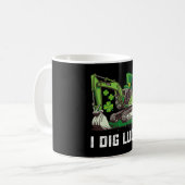 Ik Graaf Geluk Graafmachine St. Patrick's Dag Iers Koffiemok (Voorkant links)