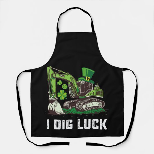 Ik Graaf Geluk Graafmachine St. Patrick's Dag Iers Schort (Voorkant)