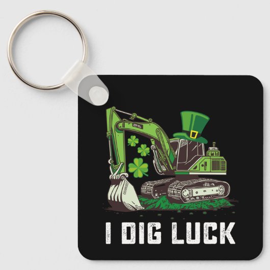 Ik Graaf Geluk Graafmachine St. Patrick's Dag Iers Sleutelhanger (Voorkant)