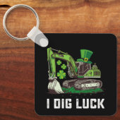 Ik Graaf Geluk Graafmachine St. Patrick's Dag Iers Sleutelhanger (Voorkant)