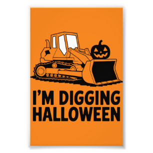 Ik graaf Halloween Pompoen Gezicht Tractor Kindere Foto Afdruk