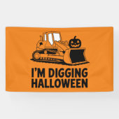 Ik Graaf Halloween Pompoen Gezicht Tractor Kindere Spandoek (Horizontaal)