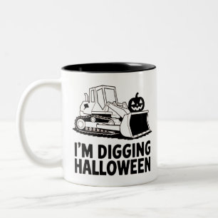 Ik Graaf Halloween Pompoen Gezicht Tractor Kindere Tweekleurige Koffiemok