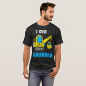 Ik graaf Hanukkah met graafmachine graver voor kin T-shirt (Voorkant volledig)