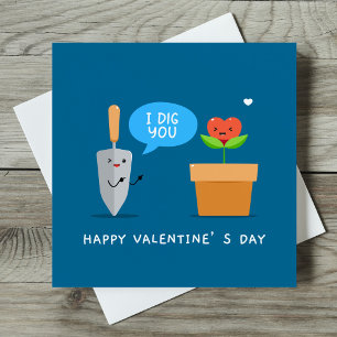 Ik graaf je blij Valentijnsdag Schattigee liefde Feestdagenkaart