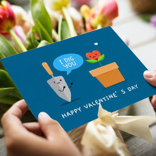 Ik graaf je blij Valentijnsdag Schattigee liefde Feestdagenkaart