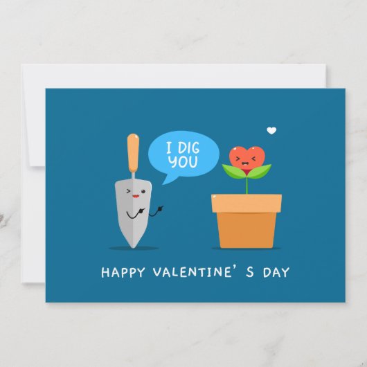 Ik graaf je blij Valentijnsdag Schattigee liefde Feestdagenkaart (Voorkant)