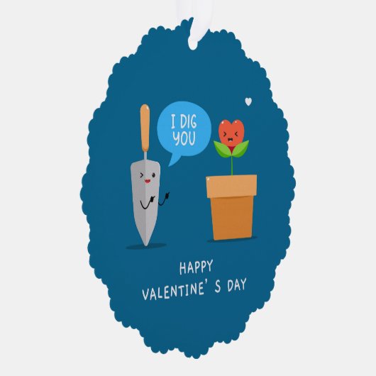 Ik graaf je blij Valentijnsdag Schattigee liefde Ornament Kaart (Rechts)