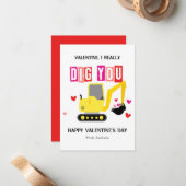 Ik Graaf Je Echt Klas Kamer Valentijnsdag Notitiekaartje (Voorkant / Achterkant in situ)