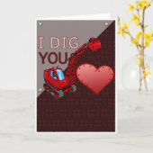 Ik graaf je Valentijnsdag graafmachine Kaart (Gele Bloem)