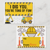 Ik Graaf Jou Bouw Valentijnkaart voor Kinderen Notitiekaartje (Voorkant / Achterkant)