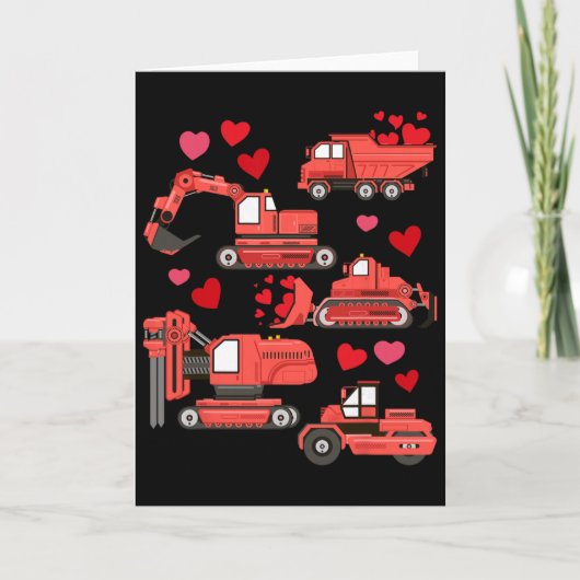 Ik Graaf Jou Bouwtrucks Valentijnsdag Jongens Kaart (Voorkant)