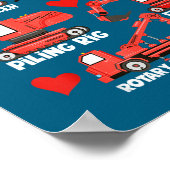Ik Graaf Jou Bouwtrucks Valentijnsdag Jongens Poster (Hoek)