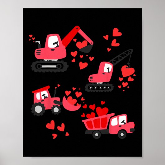 Ik Graaf Jou Bouwtrucks Valentijnsdag Jongens Poster (Voorkant)