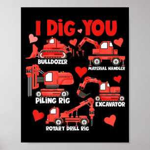 Ik Graaf Jou Bouwtrucks Valentijnsdag Jongens Poster