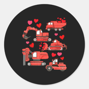 Ik Graaf Jou Bouwtrucks Valentijnsdag Jongens Ronde Sticker