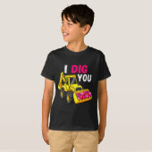 Ik Graaf Jou Graafmachine Bouw Valentijnshart D T-shirt (Voorkant volledig)