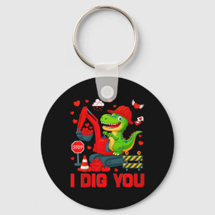 Ik Graaf Jou Grappige Hart Dinosaurus Truck Valent Sleutelhanger