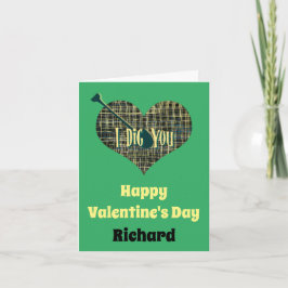 Ik Graaf Jou Hartjes Grid Groen Valentijnskaart Kaart