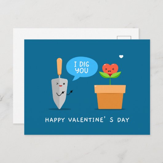 Ik Graaf Jou Prettige Valentijnsdag Grappig | Lief Feestdagenkaart (Voorkant / Achterkant)