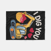 Ik Graaf Jou Schattige Graafmachine Valentijn Ontw Fleece Deken (Voorkant (Horizontaal))