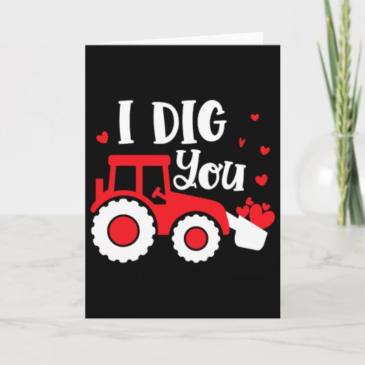 Ik Graaf Jou Tractor Bouw Hart Liefdevolle Valent Kaart (Voorkant)