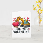 Ik Graaf Jou Valentijn Graafmachine Bouwtruck D Kaart (Gele Bloem)