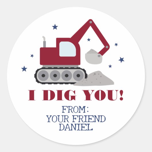 Ik Graaf Jou Valentijnsdag Ronde Sticker (Voorkant)