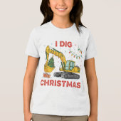 Ik Graaf Kerst Cute Graafmachine Kerstboom Lichtje Tri-Blend Shirt (Voorkant)