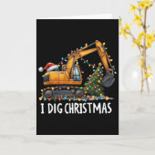 Ik graaf Kerst graafmachine bouwwerktuig Diggi Kaart (Gele Bloem)