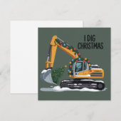 Ik graaf Kerst graafmachine Kerstman Jongen Grappi Feestdagenkaart (Voorkant / Achterkant)