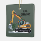 Ik graaf Kerst graafmachine Kerstman Jongen Grappi Keramisch Ornament (Links)