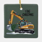 Ik graaf Kerst graafmachine Kerstman Jongen Grappi Keramisch Ornament (Voorkant)