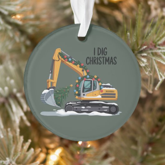 Ik graaf Kerst graafmachine Kerstman Jongen Grappi Ornament (Boom)
