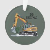 Ik graaf Kerst graafmachine Kerstman Jongen Grappi Ornament (voorkant)