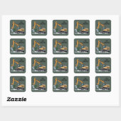 Ik graaf Kerst graafmachine Kerstman Jongen Grappi Vierkante Sticker (Vel)