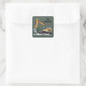 Ik graaf Kerst graafmachine Kerstman Jongen Grappi Vierkante Sticker (Tas)